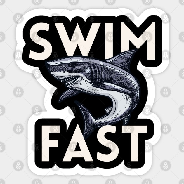 Funny Shark Tshirt For Swimmers Sticker by InnerMagic